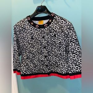 Ruby Rd. NWOT Women's Black, Red & White Jacket, Size 14.